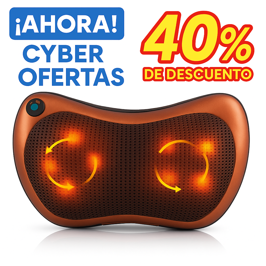 Almohada Masajeadora - Doble Hélice - 40% OFF SOLO POR CYBERDAY